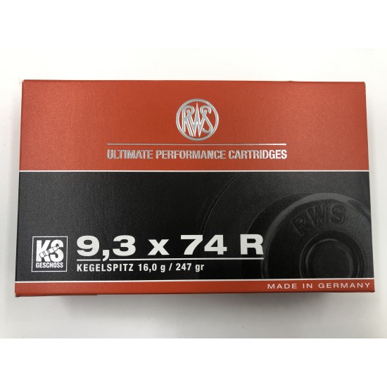 RWS 9.3x74R 16,00g. Kegelspitz