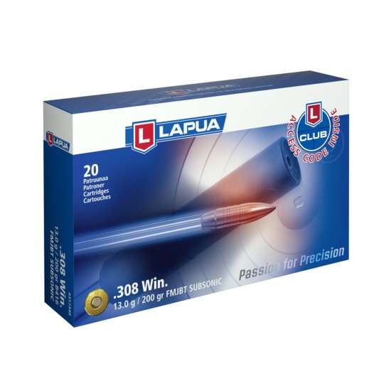 Lapua 308Win FMJ Subsonic 13g.